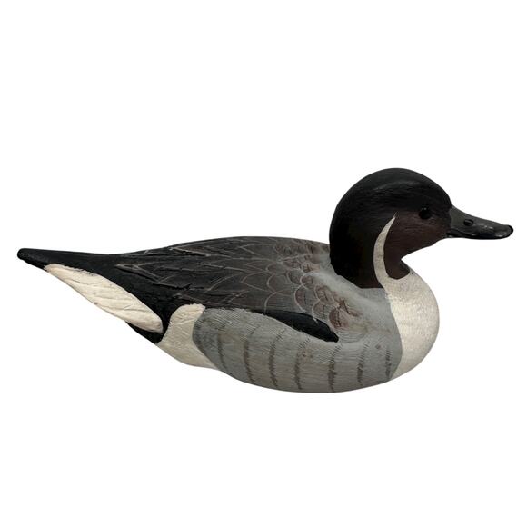 Vintage 1985 American Wildlife Collection Pintail Drake Duck Decoy 6" Signed - Picture 5 of 12